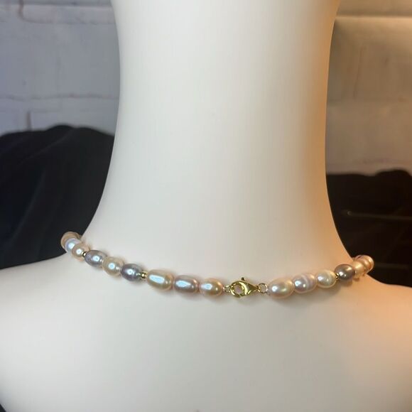 Stunning Multi Color Pearl Strand Necklace 14kyg/SS Clasp - Picture 6 of 13